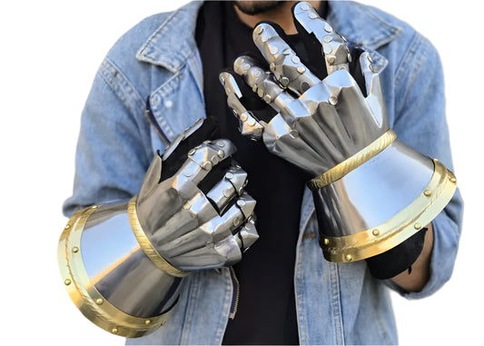 Handmade Armor Gauntlets - Royal Knight Fantasy Armor for Cosplay & Halloween