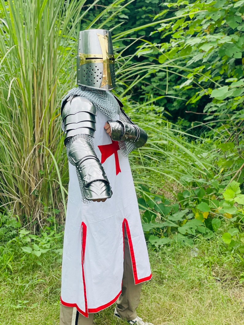 14th Century LARP Cosplay Warrior Armor Suit with surcoat and armor pieces