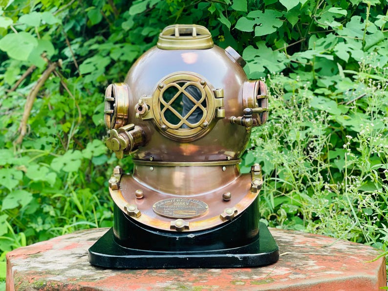 18 inch heavy marine divers helmet with brown spot finish
