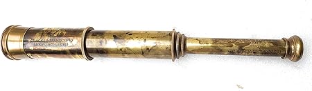 Seltenes 32" Messing-Teleskop der East India Company aus dem Jahr 1818 | Vintage-Piraten-Tracker-Zielfernrohr mit handgenähtem Lederetui – Antike nautische Geschenkbox