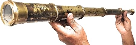 Seltenes 32" Messing-Teleskop der East India Company aus dem Jahr 1818 | Vintage-Piraten-Tracker-Zielfernrohr mit handgenähtem Lederetui – Antike nautische Geschenkbox