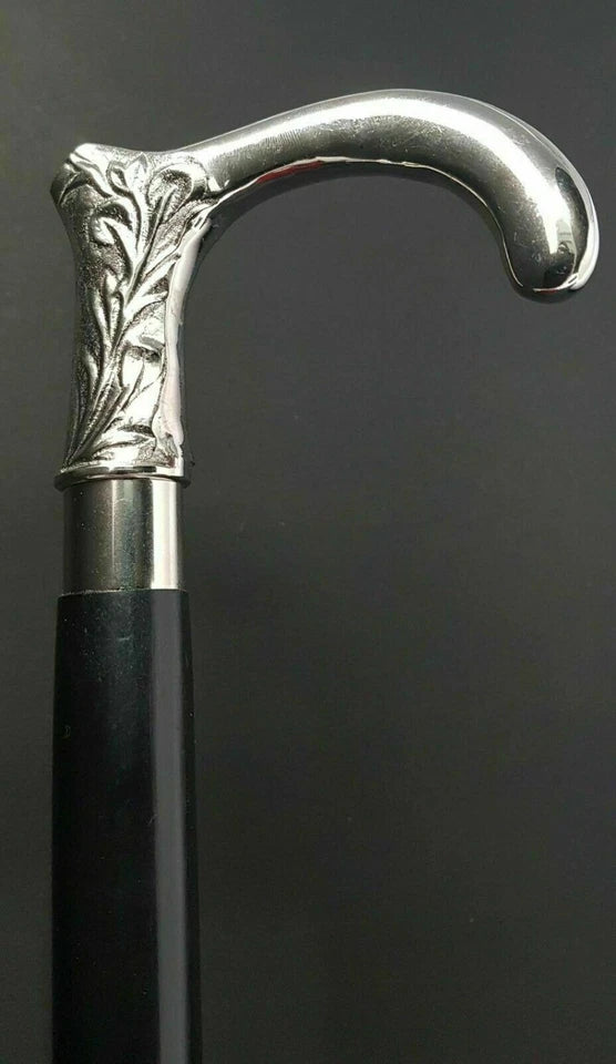 Adjustable wooden stick with brass handle nautical walking cane