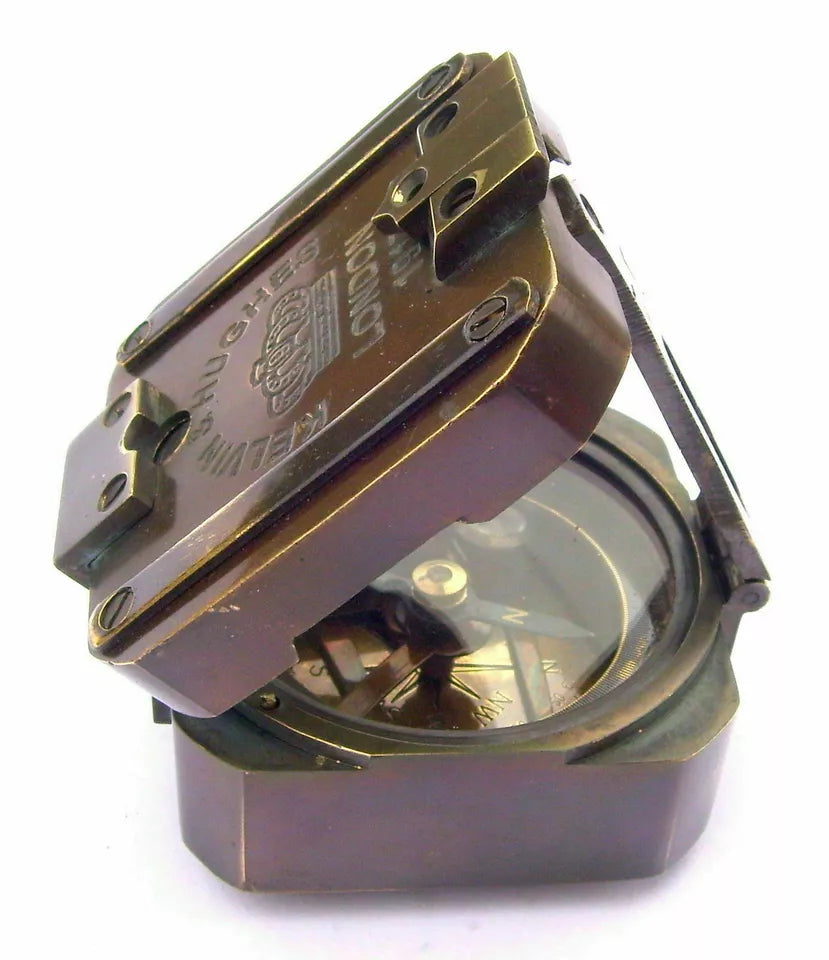 Vintage solid brass Brunton compass with antique finish – Artisans Hub