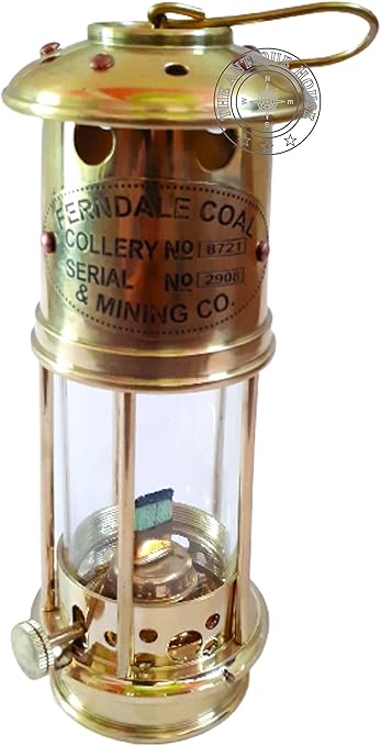 Antique Maritime Oil Lantern with Brass Finish – Functional Vintage Ship Boat Decor