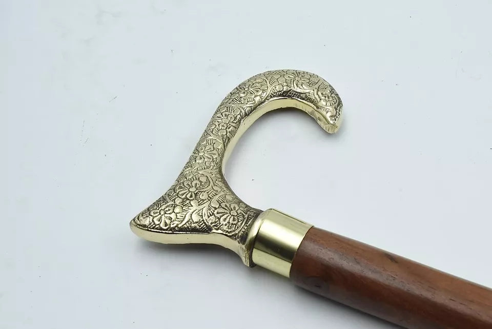 Antique-style nautical wooden walking stick cane – perfect gift for men