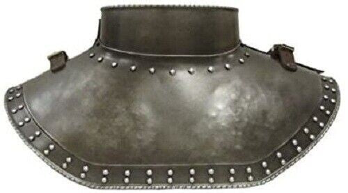 Back view showing adjustable leather straps on Studded Medieval Gorget by Artisans Hub