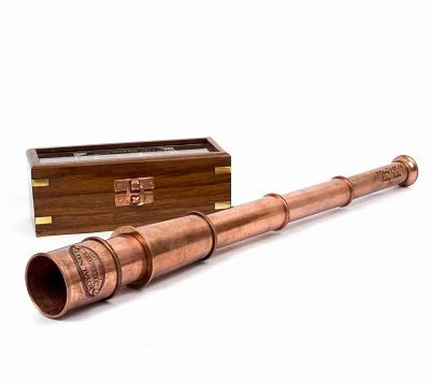Artisans Hub Vintage 1915 Retro Marine Telescope with copper finish, shown fully extended