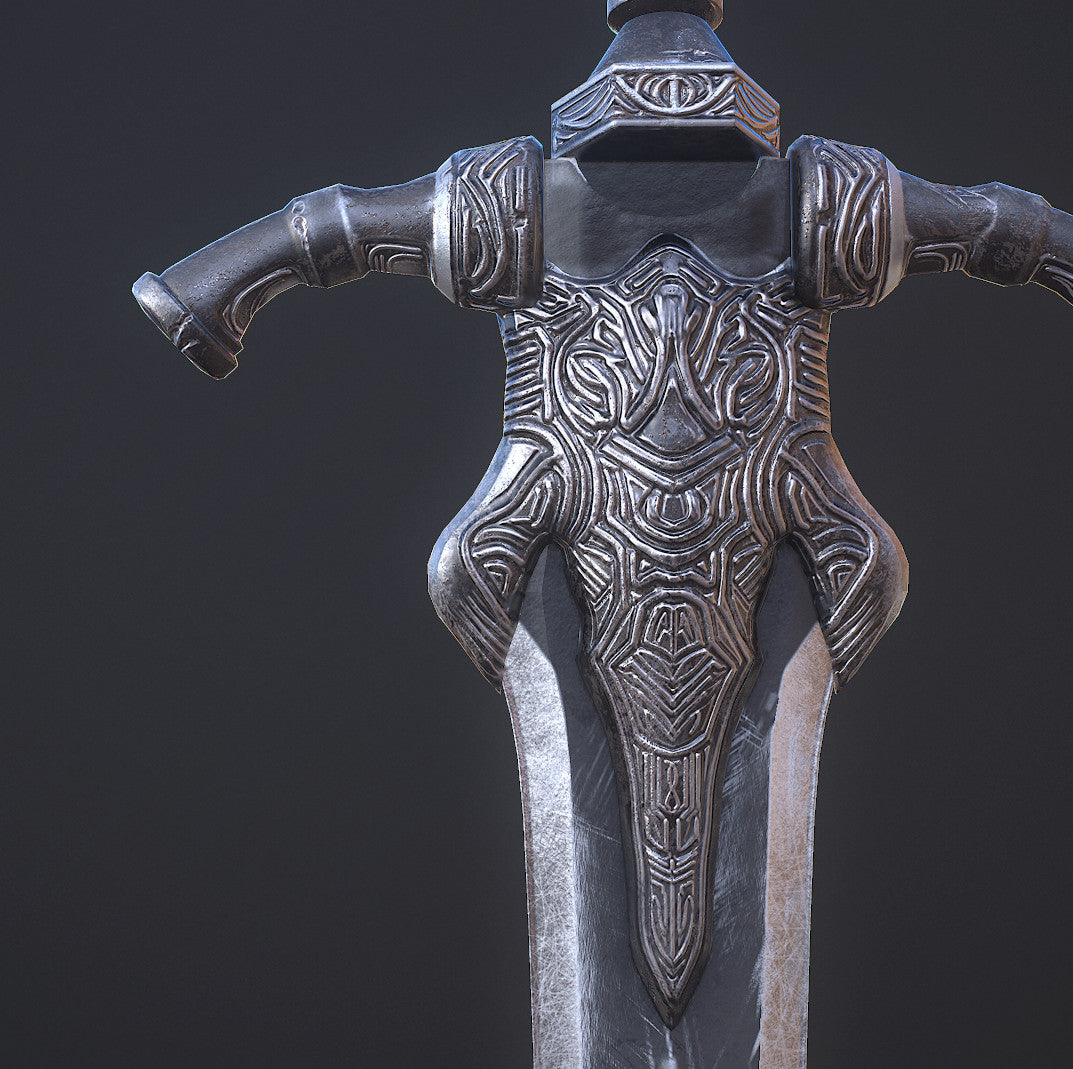 Close-up front view of Knight Artorias Greatsword Replica – Handcrafted fantasy sword by Artisans Hub