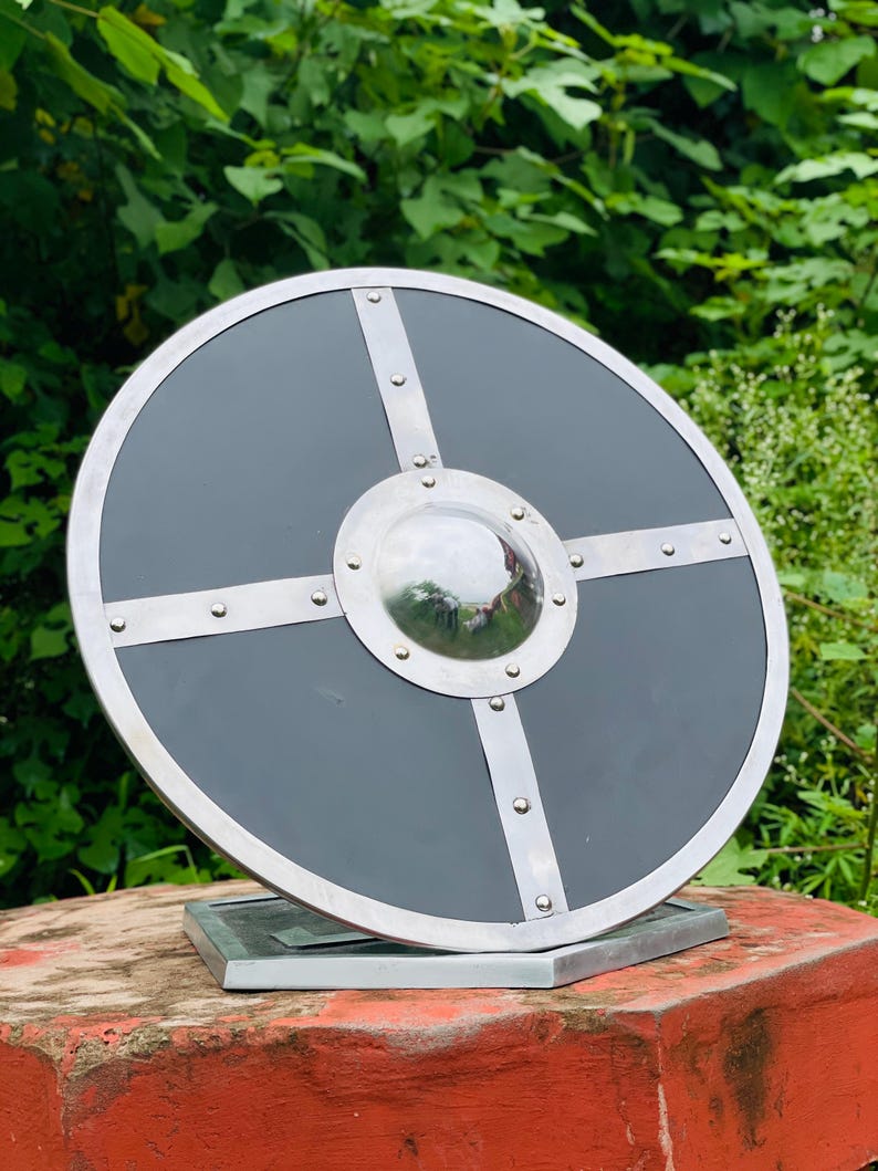 Authentic battleward shield featuring traditional Viking quadrant design