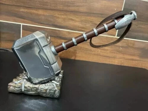 Side angle of 16-inch Avengers Endgame Thor hammer cosplay prop