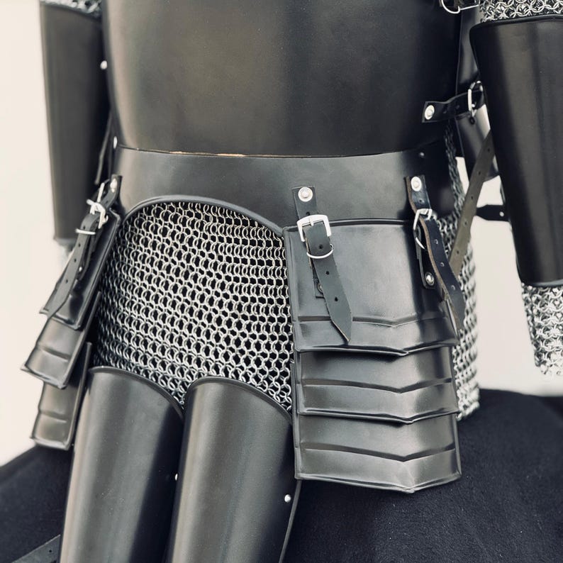 Close-up of barbute helmet included in Medieval Dark Drake Knight Armor set for medieval roleplay