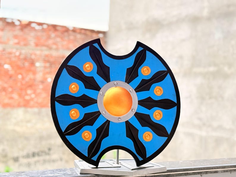 Best Gift Troy Wooden Shield – Greek Warrior Bronze Battle Shield for Collectors and Enthusiasts