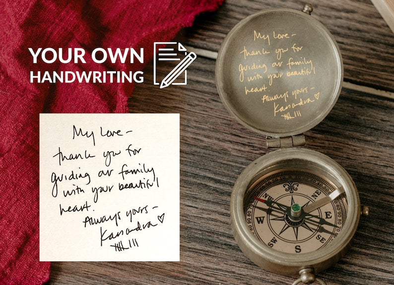Birthday Gift for Boyfriend – Custom Engraved Compass with Message Inside