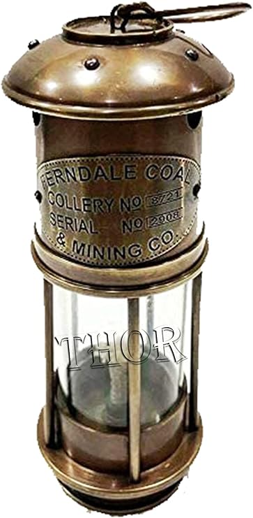 Brass and Glass Nautical Lantern with Antique Brass Finish Collectible Gift