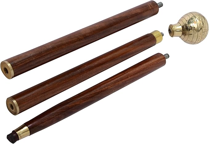 Decorative brass handle walking stick ideal for collectors and vintage lovers
