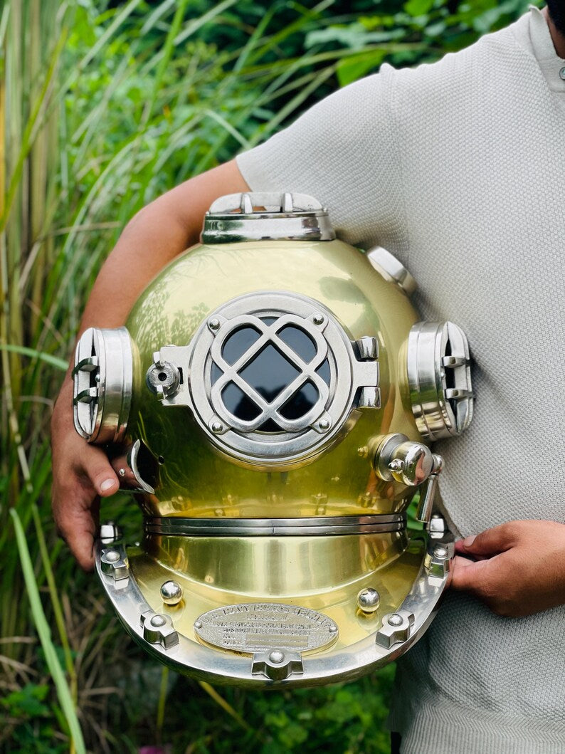 Full-size Brass Scuba Diving Helmet with authentic 18-inch design
