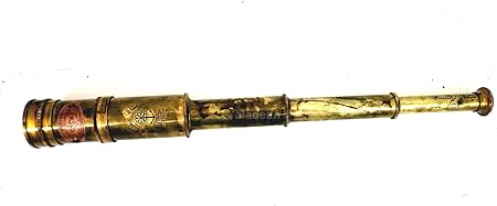 Nautical brass telescope displayed in gift-ready box, ideal for collectors and enthusiasts
