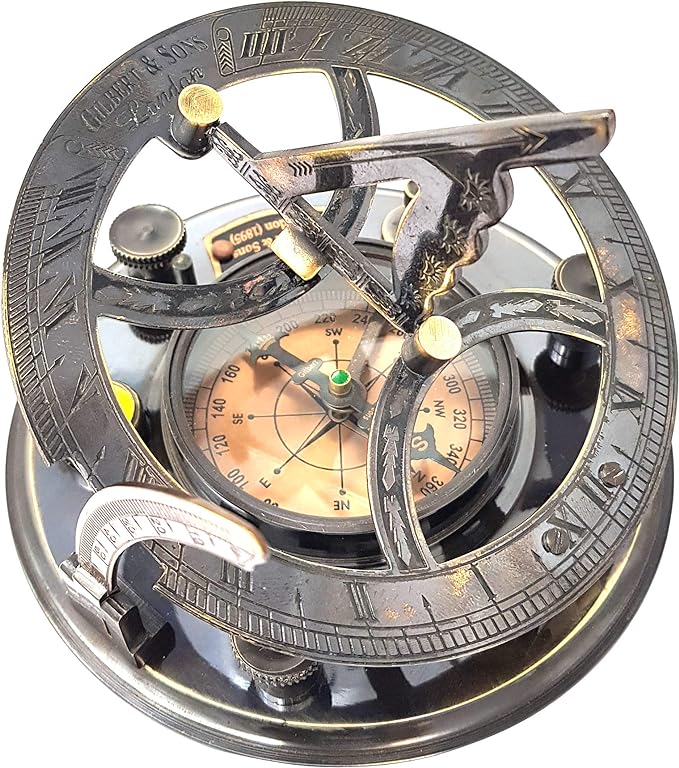 Calibrated Brass Sundial – Maritime Gift for Men and Collectors