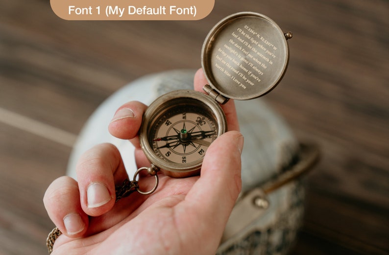 Christmas Gift for Dad – Personalized Compass with Free Leather Case