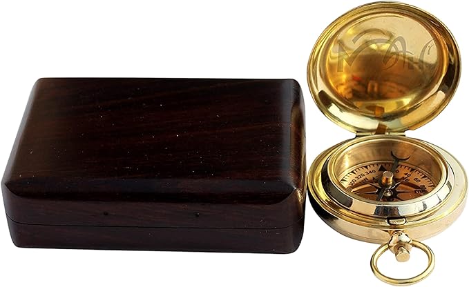 Portable Brass Compass for Hiking and Camping – Lightweight Navigation Tool