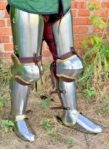 Dark fantasy Nazgul leg armor set made of steel and iron
