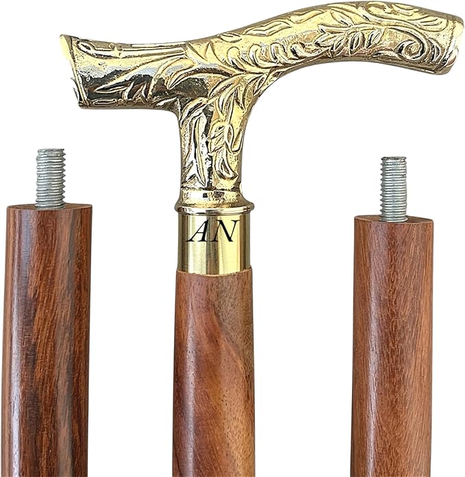 Derby cane wooden walking stick, 37-inch length, suitable for men and women