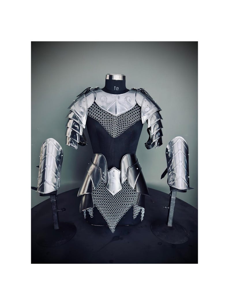 Front view of Medieval Ancient Cuirass Armor for women with antique finish