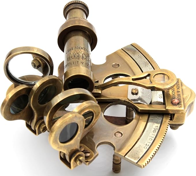Educational maritime sextant collectible used for demonstrating navigation angles