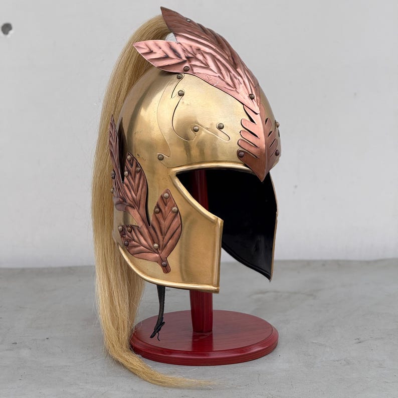 Side profile of Elven Helmet with knight-style finish for fantasy or medieval costume