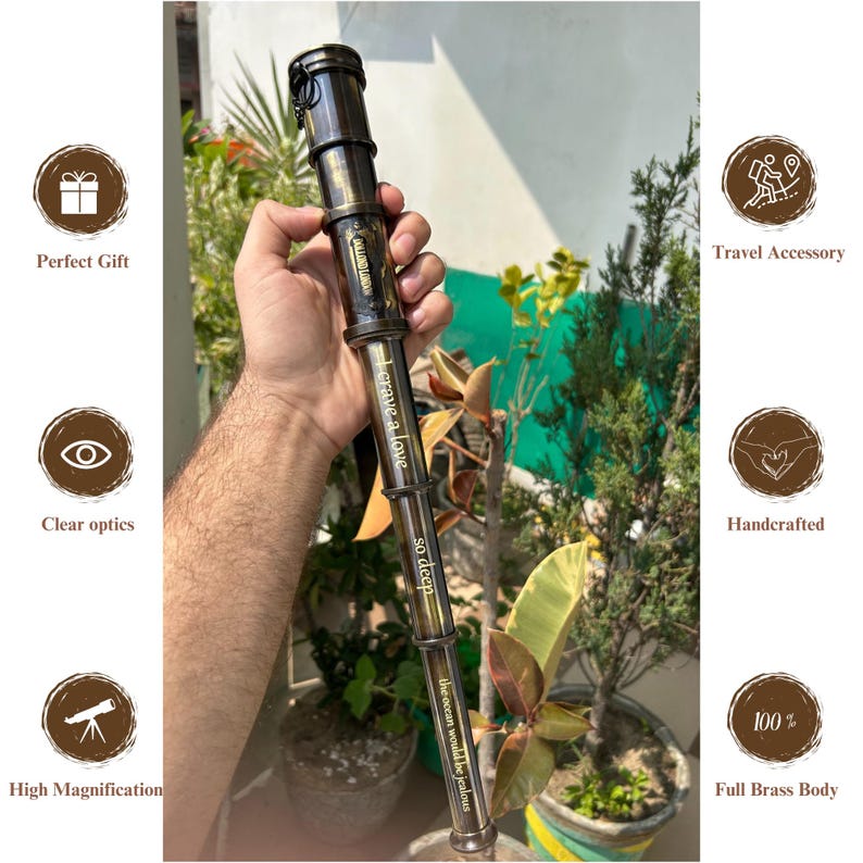 Engraved pirate-style telescope perfect for Father's Day gift