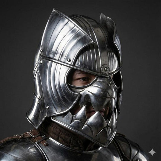 Fantasy Knight Armor Full Costume with pauldrons and gauntlets, perfect for Medieval Eleven cosplay and costume roleplay