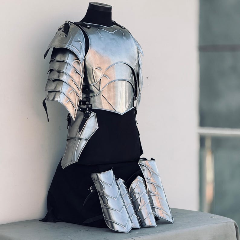Close-up of female cuirass with tassets from Medieval Knight Lady Half Body Armo