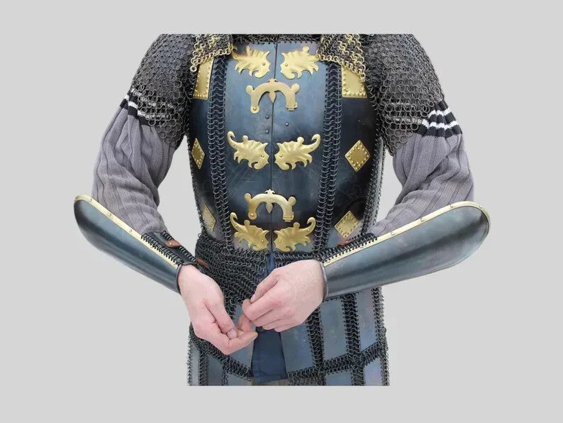 Detailed chest view of Medieval Filipino Armor – Rolled Steel Edges and Leather Straps by Artisans Hub