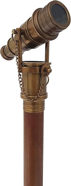 Foldable wooden walking cane made of rosewood in steampunk style