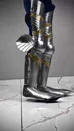 Fully wearable front and back leg guard for Halloween, LARP, and reenactment