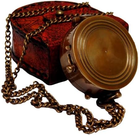 Fully functional handmade brass compass showing accurate direction.