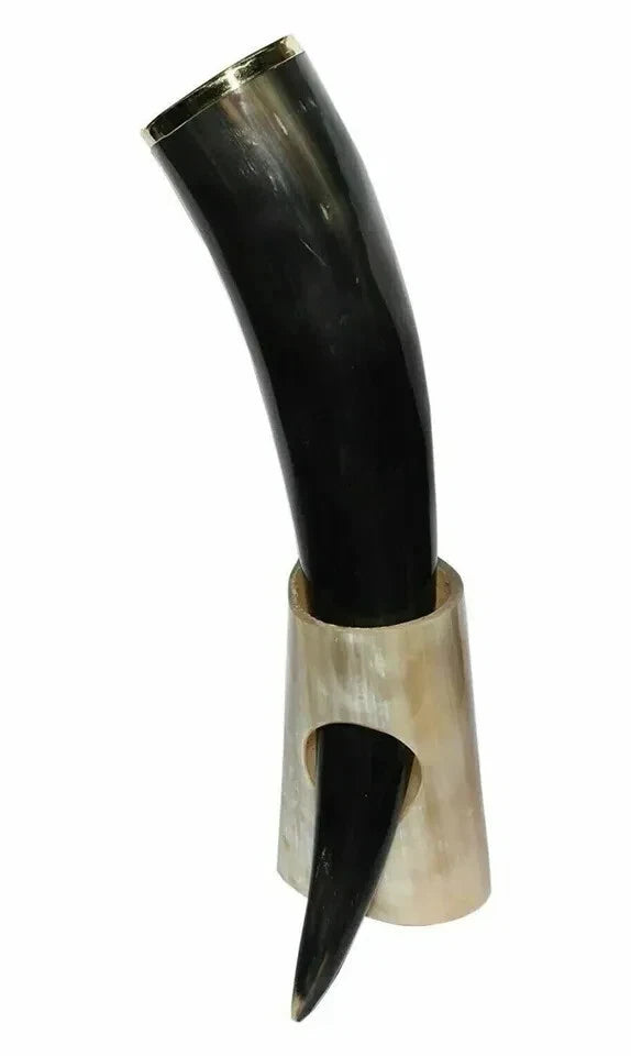 Game of Thrones style Viking horn used as unique office decor