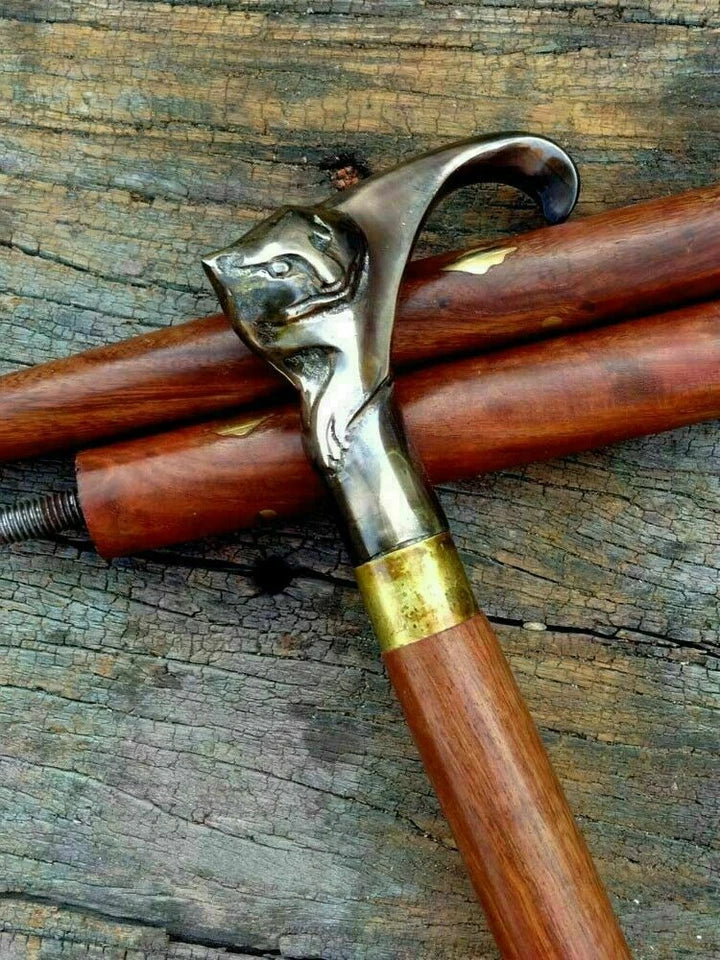 Brass walking cane with detachable sections – a unique gentleman’s gift
