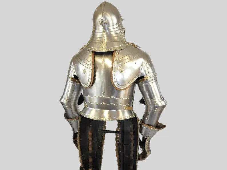 Back view of Medieval Germanic Beetle Armor – Historical Reconstruction Steel Suit by Artisans Hub