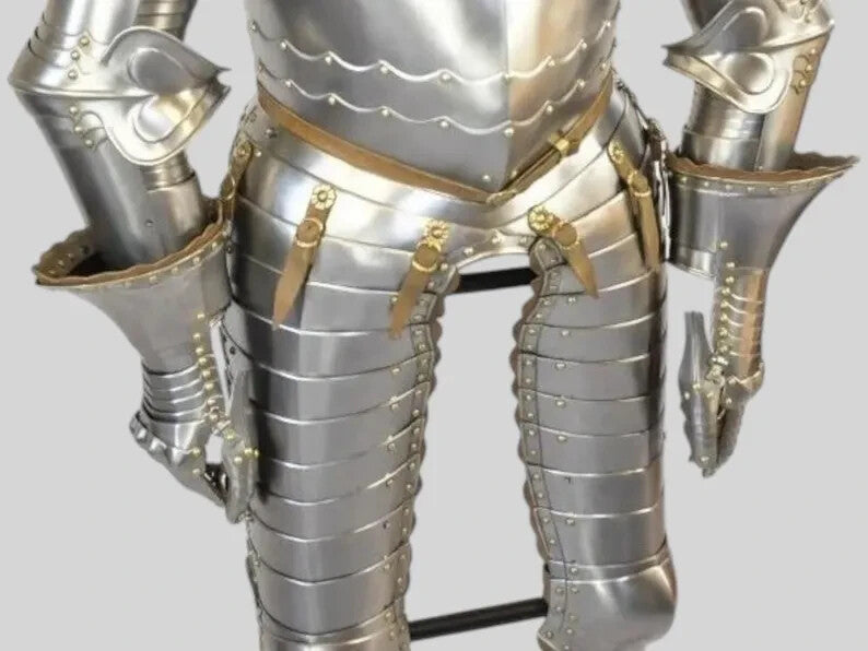 Leg section of Germanic Armor Suit – Protective steel cuisses and greaves by Artisans Hub