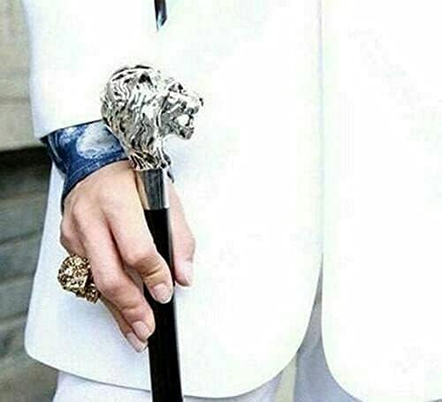 Gift quality walking stick with silver lion head handle, perfect for men and women