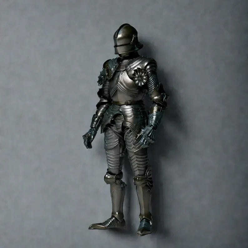 Front view of German Gothic Knight Armor – Antique Steel Full Body Suit by Artisans Hub