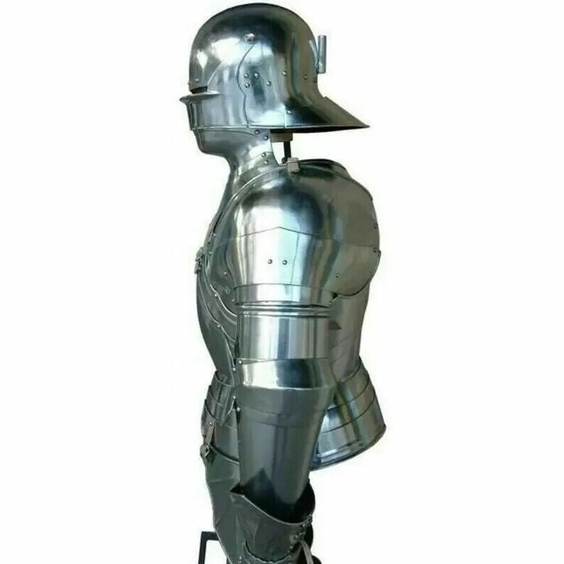 Side view of Medieval Gothic Suit of Armor – 18 Gauge Steel Knight Costume by Artisans Hub