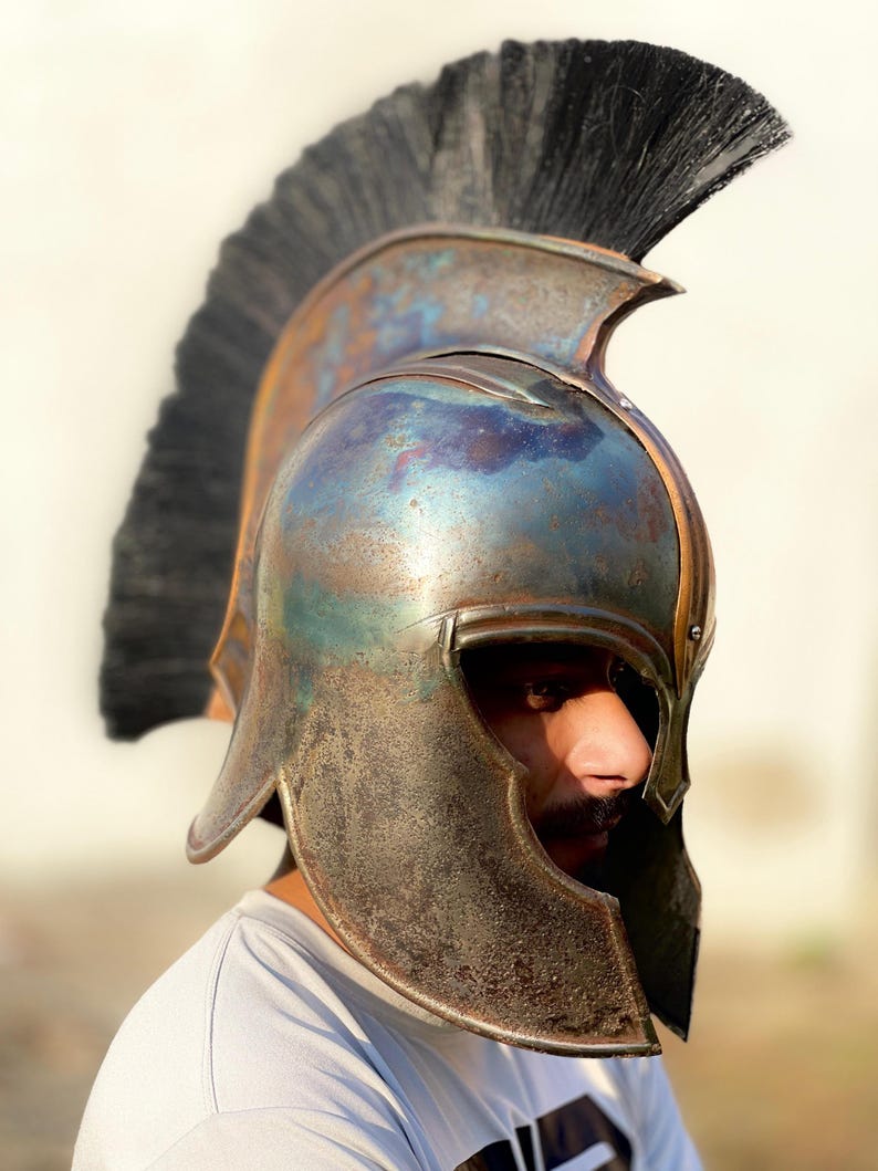 Handcrafted ancient warrior helmet inspired by Medieval Troy Achilles Helmet