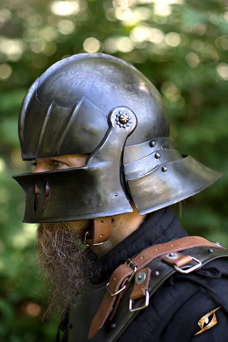 Handcrafted medieval helmet – a perfect armor collectible for roleplay