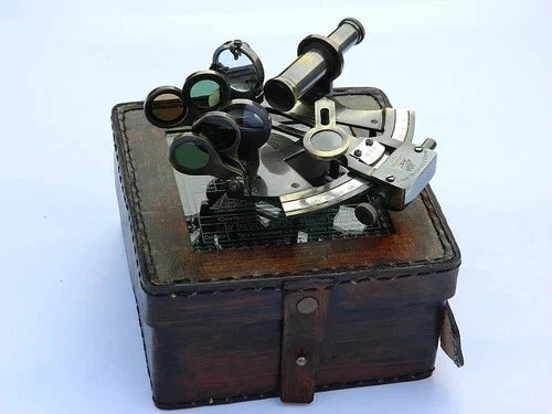 Handmade antique sextant as a vintage nautical gift and collectible maritime instrument