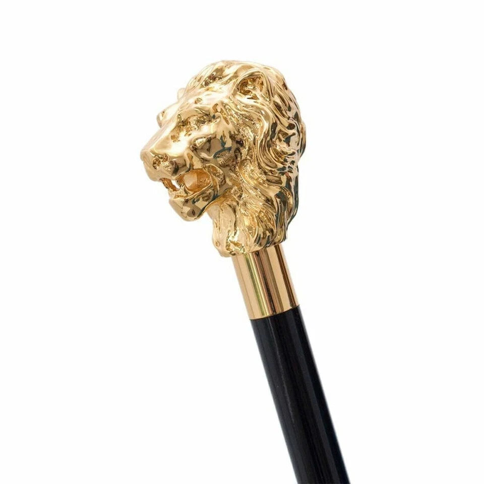 Handmade Brass Lion Head Cane – Perfect Gift for Collectors and Seniors