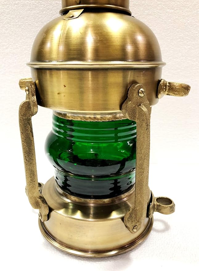 Handmade Nautical Brass Lantern Electric Lamp with Vintage Maritime Design