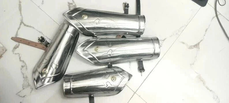 Handmade 18 gauge steel bracer arm guards with leather straps for cosplay