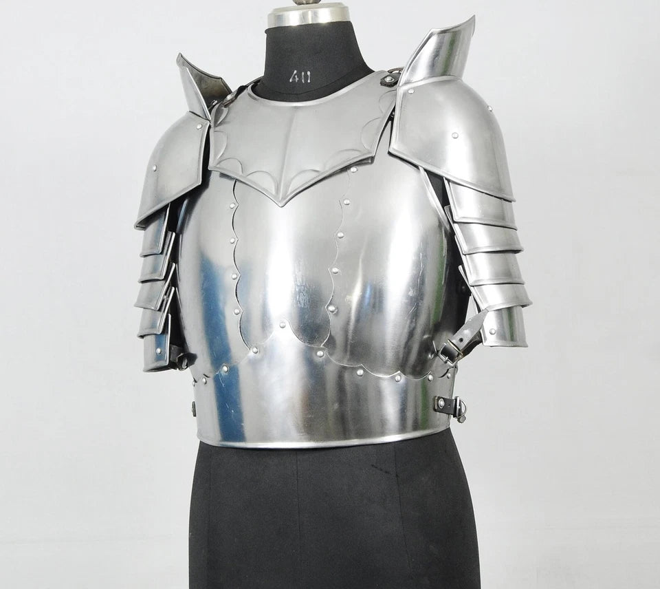 Handmade steel knight armor collectible display piece for medieval décor and reenactment enthusiasts